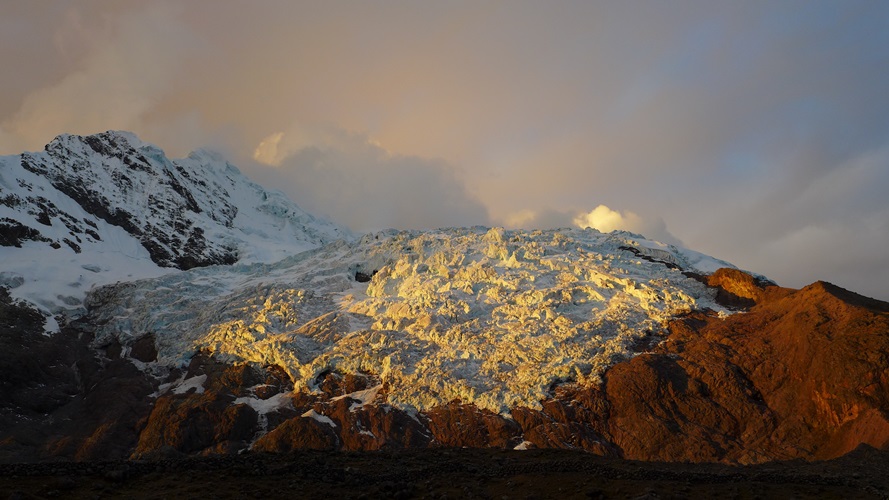 Coucher de soleil sur les glaciers