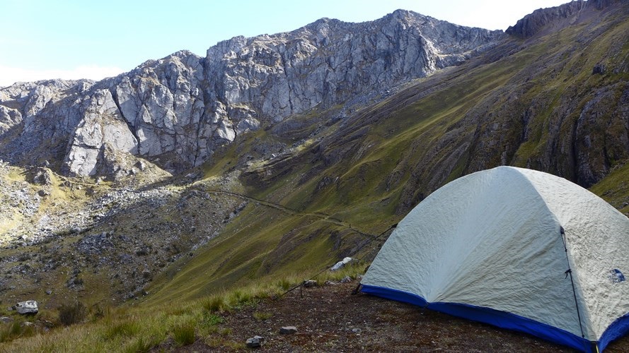 Bivouac au-dessus du chemin Inca